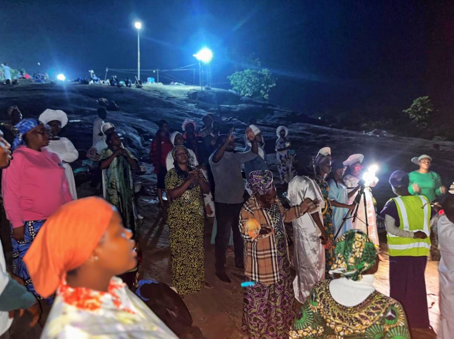 Worshippers at an NPFGlobal open-air prayer gathering